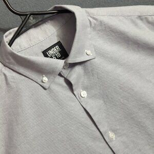 Under 5'10 Shirt Men's L Gray  Long Sleeve Oxford Button Down